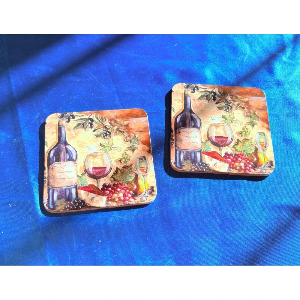 Wine‎ Accessory Gift Set Beaded Corkscrew Glass Grape Stopper and Coaster